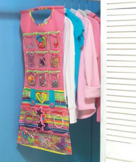 Girls Pink Hanging Closet Organizers for Jewelry Hair Ties and More