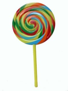 AS9 Plastic Clown Shirley Temple Lollipop Costume Candy Rainbow