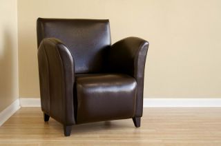 New Dark Brown 100 Italian Full Leather Club Chair A81