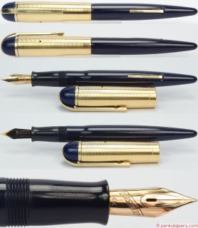Wahl Skyline Cobalt Blue USA Lever Filing Pen 1940s RARE