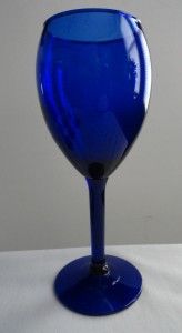 Cobalt Blue Tall Stemmed Wine Water Glasses Set of 7 8 Oz