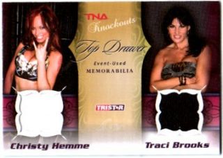 TNA Christy Hemme Traci Brooks Dual Memorabilia Card