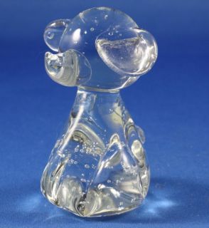  Clear Glass Puppy Dog Paper Weight Figurine