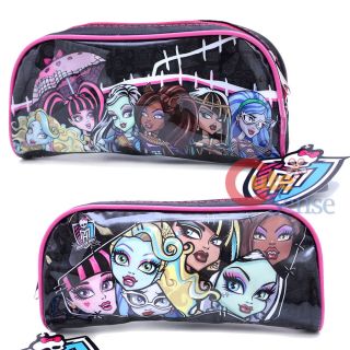 Monster High Pencil Case Girls Group Cosmetic Bag  Clear Vinyl