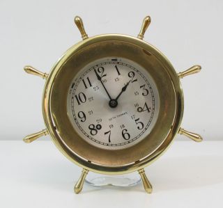 Vintage Seth Thomas Helmsman Brass Ships Clock