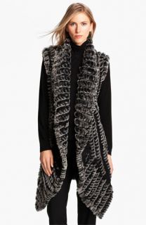 Alberto Makali Knit & Genuine Rabbit Fur Vest
