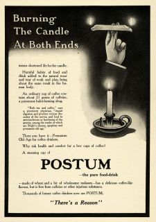 1915 Ad Postum Drink Coffee Alternative Premature Aging Caffeine Free