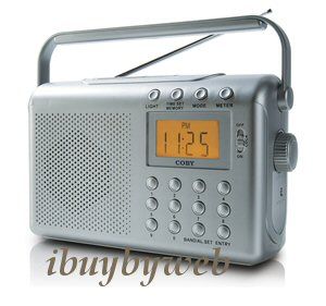  Portable AM/FM/NOAA Weather Alert Band Emergency Radio w/ Alarm Clock