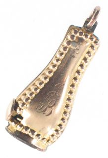 RARE Antique Gold Filled GF Cigar Cutter Watch Fob Chatelaine Charm