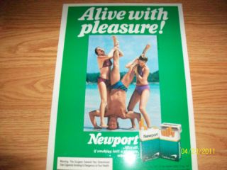 1982 Newport Cigarettes Ad Cool Advertisement RARE