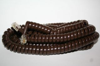 Telephone Coiled Cord 25 ft Brown Handset Phone Cord