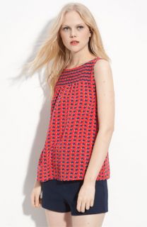 MARC BY MARC JACOBS Light Hearted Print Pleated Silk Top