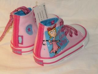 New Girls Converse Dr Seuss Cindy Lou Who Pink High Top Shoes Sz 6 10