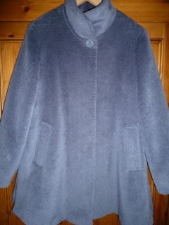 rare CINZIA ROCCA Blue /Gray BABY ALPACA Lana Wool Coat great fashion