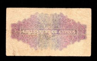  1945 2 TWO SHILLINGS *VG* VERY RARE,GREECE,ZYPERN.CHYPRE CHIPRE CIPRO
