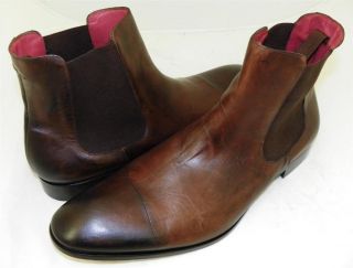 New Mezlan Custom Ciro Ankle Boots Mens Leather Shoes Dark Brown SZ 13