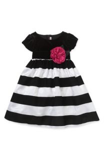 Zunie Velvet Stripe Taffeta Dress (Toddler)