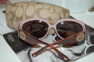 Coach Light Tortoise Simone S805 Signature Sunglasses New with Case