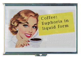 Coffee Euphoria in Liquid Form ID Holder Cigarette Case or Wallet Made