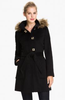 Calvin Klein Faux Fur Trim Turnkey Coat (Online Exclusive)