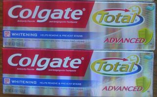 New Lot of 2 Colgate Total Advanced White Whitening Gel Toothpaste 4 0