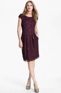 Alex Evenings Sequin Lace Overlay Sheath Dress