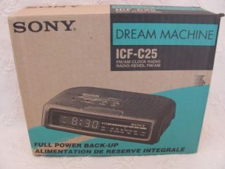 NEW in Box Sony ICF C25 Dream Machine Digital Clock Radio FM AM White