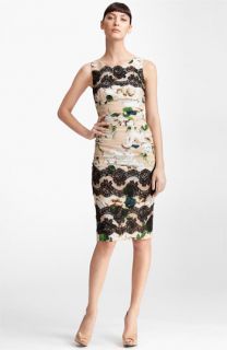 Dolce&Gabbana Lace Detail Rose Print Dress
