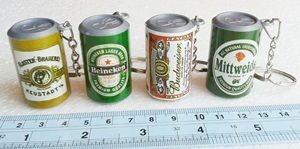 COLLECTIBLE BEER CANS LOT 4 HEINEKEN MITTWEIDA MINIATURE KEYRINGS