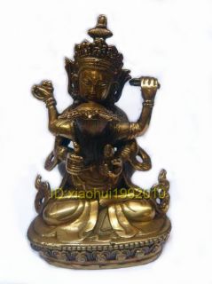 Collectible Tibetan Buddhism Brass Buddha Statue