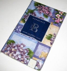Purple Flowers Tablecloth 52 x 70 Lilac Lavender Vinyl