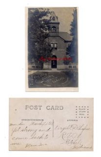 college corner ohio rppc postcard school house 1910