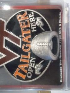  VIRGINIA TECH WALL MOUNT BOTTLE OPENER HITCH COVER COLLEGE FOOTBALL