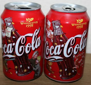 Coca Cola Santa 1998 Can Set from Germany