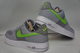 Nike Air Force 1 Low Wolf Gray Action Green White Sneakers Mens Sz 14