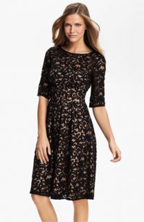 Adrianna Papell Lace Overlay Fit & Flare Dress