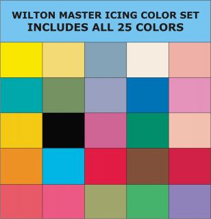 Wilton All 25 Icing Colors Set 1oz Cake Decorating Food