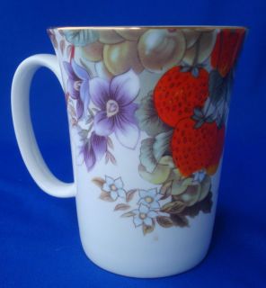Coffee Mug Cup Gracie Bone China Botanical Strawberries