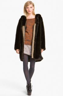 Thakoon Addition Hooded Faux Fur Coat