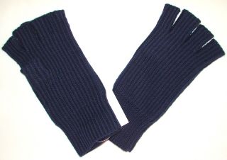 Banana Republic Acrylic Wool Fingerless Gloves Navy Blue Men