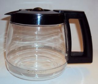 Cuisinart Coffee Pot Carafe Replacement 12 Cups Black Handle and Lid
