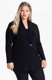 Exclusively Misook Textured Knit Jacket (Plus)