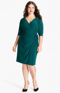 Suzi Chin for Maggy Boutique Jersey Faux Wrap Dress (Plus)