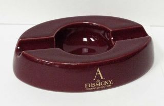 Vintage Cigar Ashtray A de Fussigny Cognac Ceramic Pottery Tobacciana