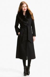 George Simonton Couture Genuine Fox Fur Trim Wrap Coat