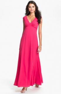 Max & Cleo Cap Sleeve Lace Back Gown