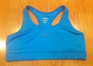 New Womens Nike Pro Combat Compression Sports Bra Turquoise Aqua Blue