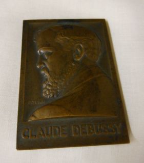 Claude Debussy Portrait Bronze Medal Pierre Turin Paris Monument 1932