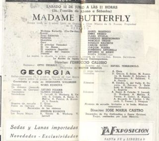 Programme Colon Theatre Opera I Marengo E Brizzio 1939
