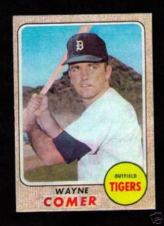 1968 Topps Baseball Wayne Comer Detroit Tigers World Series 